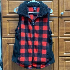 Chaps red and black buffalo vest